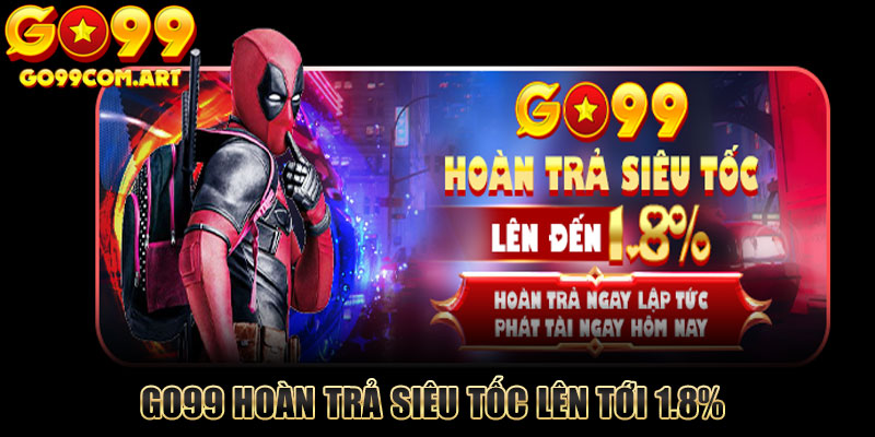 Go99 Hoàn Trả Siêu Tốc 1,8% - Ưu Đãi Dành Cho Các Hội Viên